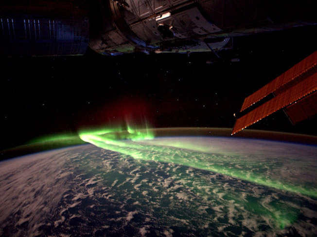 Astronauta fotografa aurora austral